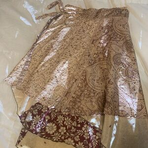 Floral Paisley Silk Wrap Skirt